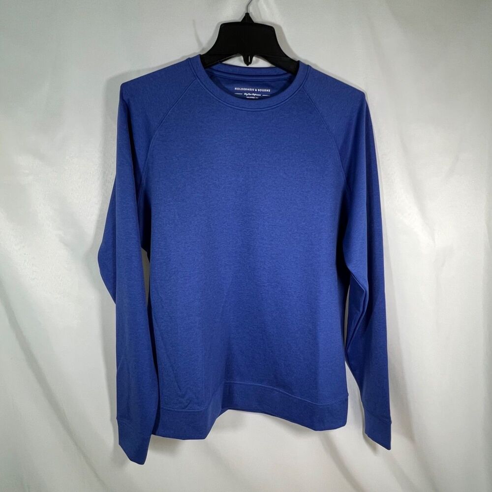 Holderness & Bourne The Betts Crewneck Sweatshirt Blue Heathered Vista Men’s Med